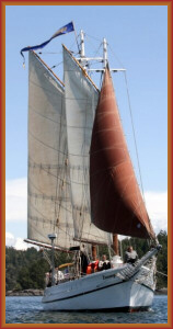Schooner Lavengro sails the Salish Sea